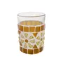 Hand Painted Mosaic Tea Glass Set Amber Yellow, 2 image
