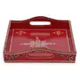 Hand Painted Serving Large Tray Red, 3 image