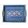 Hand Painted Mosaic Serving Large Tray Blue, 5 image