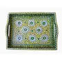 Hand Painted Mosaic Serving Large Tray Green