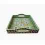 Hand Painted Mosaic Serving Large Tray Green, 4 image