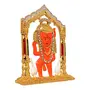 Set of 2 White Metal Silver Plated Hindu God Balaji Hanuman Idol Lord Mahavir Statue Bajrangbali Handicraft Decorative Spiritual Puja Vastu Showpiece Figurine - Religious Pooja Gift Item & Murti for Mandir / Temple / Home / office, 4 image