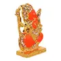 Brass 24 K Gold Plated with Stones Hindu God Shri Ganesh Car Dashboard Statue (Multicolour Standard Size), 3 image