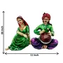 Multicolour Pair of Rajasthani Handicrafts Showpiece Rajasthan Cultural Love Couple decorative Craft Figurine Home Interior Decor Items / Table Decoration Idol - Gift Item for Wedding / Anniversary/ Marriage/ Engagement / Valentine, 2 image
