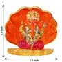 Set of 5 Brass 24 K Gold Plated With Stones Hindu God Shri Ganesh Car Dashboard Statue Lord Ganesha Idol Bhagwan Ganpati Handicraft Decorative Spiritual Puja Vastu Showpiece Figurine - Religious Pooja Gift Item & Murti for Mandir / Temple / Home Decor / o, 2 image