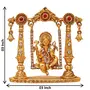 Bhagwan Ganesha Murti Mini Brass Dashboard Statue Figurine in Swing/Divine Elephant God Decorative Showpiece Idol for Success/Hindu Religious Lord Ganpati Vinayaka Resting Pooja Sculpture, 2 image