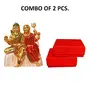 Set of 2 Brass Golden Finish Hindu God Shiv Parivar Handicraft Idol Lord Shiva Family Statue ( Bhole Baba / Mahadev Parvati Ganesh Kartikeya & Nandi) Decorative Spiritual Puja Vastu Showpiece Figurine - Religious Pooja Gift Item & Murti for Mandir / Templ, 3 image