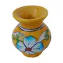 Indian Blue Art Pottery Ceramic Flower Vase (5 cm x 5 cm x 7.5 cm Yellow), 2 image