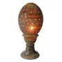 Carved Stone Table Lamp Egg Shape 5 inch Multicolor, 3 image