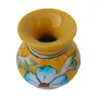 Indian Blue Art Pottery Ceramic Flower Vase (5 cm x 5 cm x 7.5 cm Yellow), 3 image