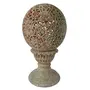 Stone Candle Holder Ball Shape 5 inch Carved, 4 image