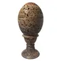 Carved Stone Table Lamp Egg Shape 5 inch Multicolor, 4 image