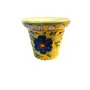 Decorative-Handcrafted and Painted Floral Planter Vase Pottery (Blue), 5 image