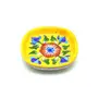 Decorative Ceramic Yellow Color Hand Painting Serving Tray 9 x 9 x 3 cm, 4 image