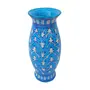 Indian Blue Art Pottery Ceramic Flower Vase (10 cm x 10 cm x 20 cm Sky Blue), 3 image