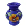 Indian Blue Art Pottery Ceramic Flower Vase (5 cm x 5 cm x 7.5 cm Blue), 2 image