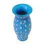 Indian Blue Art Pottery Ceramic Flower Vase (10 cm x 10 cm x 20 cm Sky Blue), 2 image