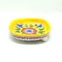 Decorative Ceramic Yellow Color Hand Painting Serving Tray 9 x 9 x 3 cm, 3 image