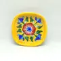 Decorative Ceramic Yellow Color Hand Painting Serving Tray 9 x 9 x 3 cm, 2 image