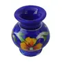 Indian Blue Art Pottery Ceramic Flower Vase (5 cm x 5 cm x 7.5 cm Blue), 3 image