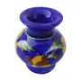 Indian Blue Art Pottery Ceramic Flower Vase (5 cm x 5 cm x 7.5 cm Blue), 4 image