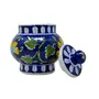 Handmade.Global Authentic Sugar Pot Container with Floral Pattern Blue Colour 3.5 Inches, 2 image