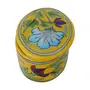 Indian Blue Art Pottery Ceramic Pottery Storage Box (10 cm x 8 cm x 5 cm Yellow), 4 image