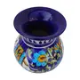 Indian Blue Art Pottery Ceramic Flower Vase (12.5 cm x 12.5 cm x 15 cm Blue), 2 image