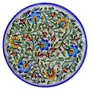 Blue Art Pottery Ceramic Decorative Wall Hanging Handmade Plate (20 cm x 20 cm x 3 cm Blue), 4 image
