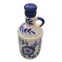Handmade Ceramic Cork Bottle (White and Blue 1 L), 2 image
