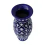 Ceramic Flower Vase (10 cm x 10 cm x 20 cm Blue), 2 image