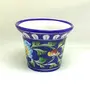 Blue Art Pottery Ceramic Decorative Vase (8cm x 10cm 6cm), 2 image