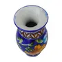 Indian Blue Art Pottery Ceramic Flower Vase (6 cm x 6 cm x 10 cm Blue IBAP05), 5 image