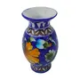 Indian Blue Art Pottery Ceramic Flower Vase (6 cm x 6 cm x 10 cm Blue IBAP05), 2 image