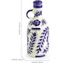Ceramic Mustered and Blue and Off White Color 1000 ml Oil Dispenser for Kitchen Oil Bottle for Kitchen Storage Cork Bottle (Blue), 5 image