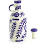 Ceramic Mustered and Blue and Off White Color 1000 ml Oil Dispenser for Kitchen Oil Bottle for Kitchen Storage Cork Bottle (Blue), 4 image
