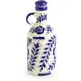 Ceramic Mustered and Blue and Off White Color 1000 ml Oil Dispenser for Kitchen Oil Bottle for Kitchen Storage Cork Bottle (Blue), 3 image