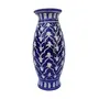 Ceramic Flower Vase (10 cm x 10 cm x 20 cm Blue), 3 image