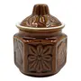 Ceramic/Stoneware martban in (Medium Size) (1 Pc) - 500 ml Ceramic Pickle Container Oil Container Spice Container Egg Container Tea Coffee & Sugar Grocery Container Utility Box, 2 image