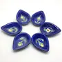 Blue Art Pottery Ceramic Traditional Handmade Decorative Dipawali/Diwali Diya/Oil Lamps for Pooja/Puja to Brighten Your Home This Diwali (Set of 6 Diyas), 4 image