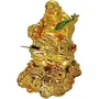 Resin Laughing Buddha with Money Frog on Bed of Wealth Standard Gold 1 Piece, 3 image