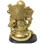 Standing Laughing Buddha with Coin Chain for Good Luck Success Golden Color 17 cm Set of 1 Piece, 2 image