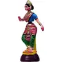 Tanjore Lady Bharatanatyam Dancing Golu Doll Show Piece Made of Paper Mache Multi Colour, 3 image