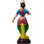 Tanjore Lady Bharatanatyam Dancing Golu Doll Show Piece Made of Paper Mache Multi Colour, 4 image