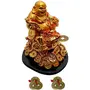 Laughing Buddha for Decorative Showpiece and Blessing Good Luck Success with Golden, 3 image