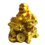 Vastu Laughing Buddha on Chair for Money and Wealth and Good Luck - Golden, 2 image
