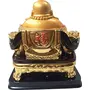 Laughing Buddha Sitting On Chair Big Size Golden (13 cm), 4 image