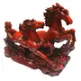 Two Running Horses Showpiece Big Size Red Color, 2 image