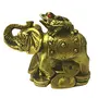 Frog on Elephant Showpiece Brass Color, 3 image