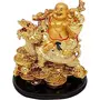 Vastu Dragon Laughing Buddha for Remove Bad Luck - Golden (10 cm x 12 cm x 8 cm), 4 image